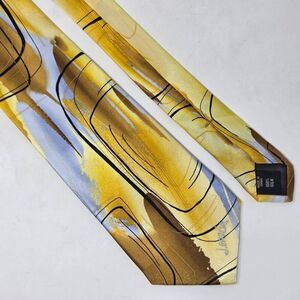 J JERRY GARCIA SILK TIE GOLD FILM NOIR SIGNATURE ARTIST PROOF 10 3.75" X 60"